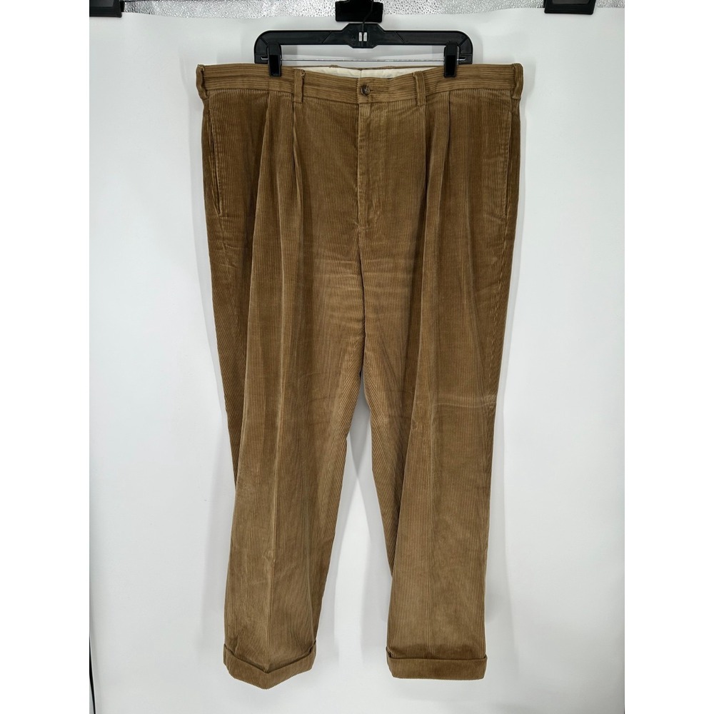 Brooks Brothers Elliot Corduroy Pants Mens 42x32 Pleated Cuffed Straight Leg